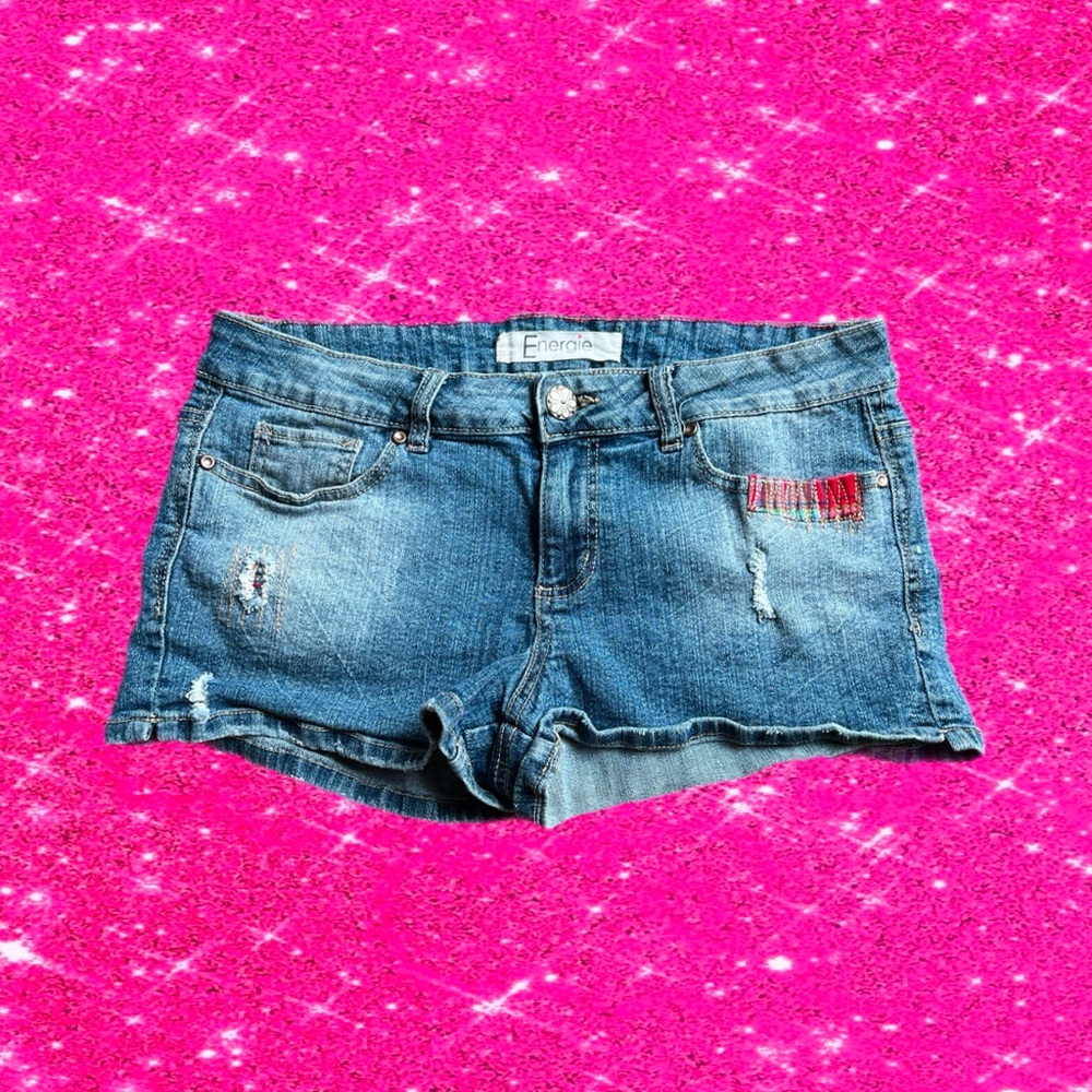 Y2k denim energie shorts ⋆˚✿˖🍎🌝